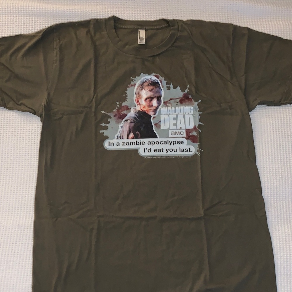 American Apparel Dark Green Walking Dead Graphic Tee